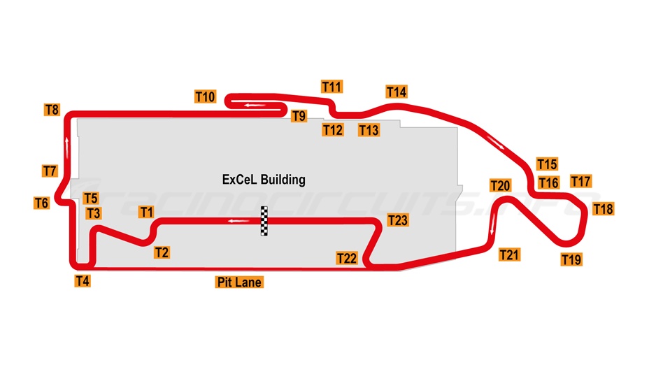 Map of the originally proposed London E Prix course